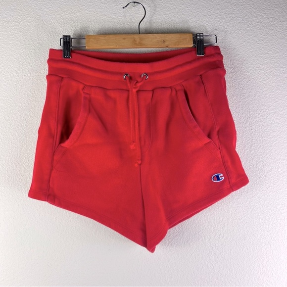 Champion Women’s Athletic Red Y2K Med Shorts with Logo - Picture 2 of 8